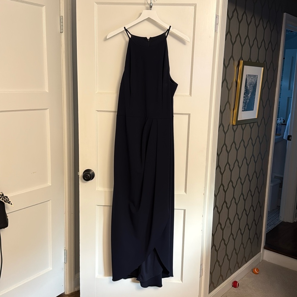 BHLDN Navy Blue Formal Gown size 18 Anthropologie  high neck